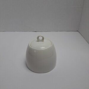 Tannex China Porcelain White Lidded Sugar Bowl 4"w x 3"h Replacement Completer